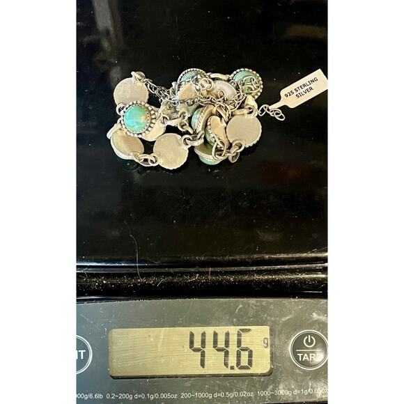 Native American NAVAJO Sterling Silver MOJAVE TURQUOISE Lariat Necklace 26"- NEW - Picture 16 of 16